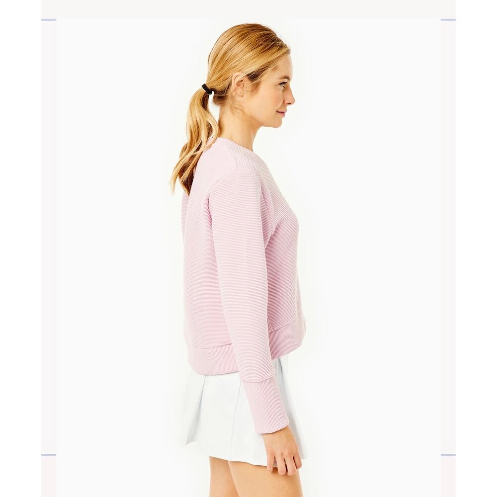NWT Addison Bay Active Rib Crewneck Sweatshirt, Pink, XL - Picture 3 of 10